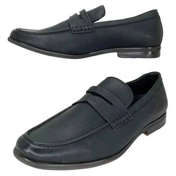 Kenneth Cole Reaction Crespo 2.0 Black Faux Leather Mens Penny Loafers Size 9.5M - Picture 10 of 13